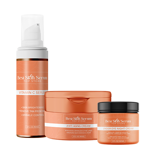 Vitamin C Serum ( 3 fl. oz ) + Anti-Aging Cream ( 3 fl. oz ) + Under Eye Night Cream ( 2 fl. oz )